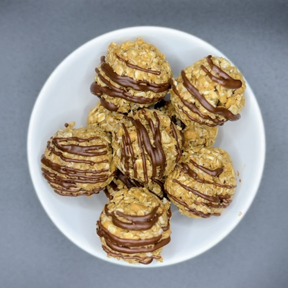 Peanut Butter Oat Protein Balls with Chocolate